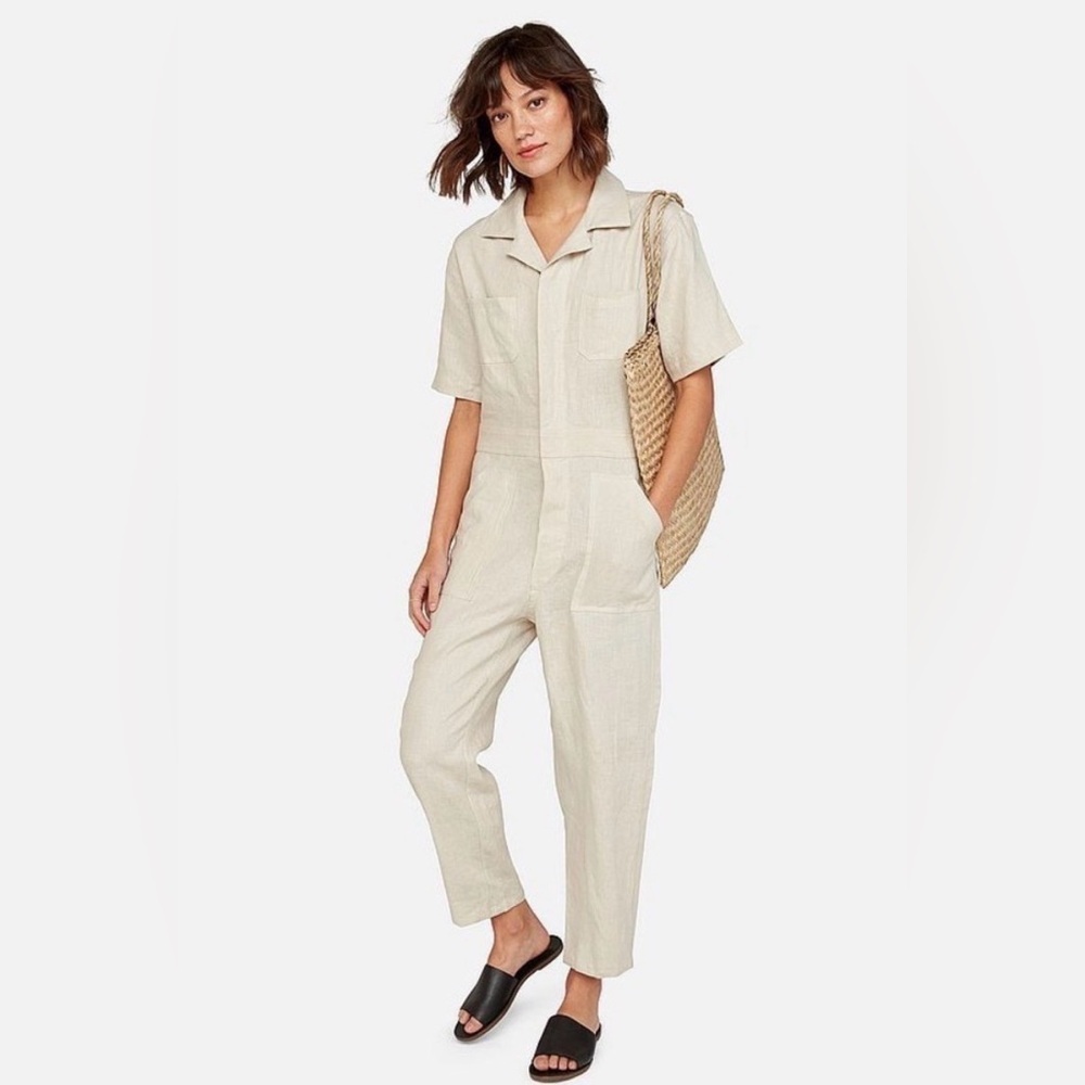 Mate the Label Linen Short Sleeve Jumpsuit